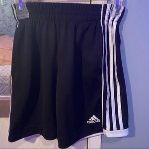 Black and white adidas shorts. Size small